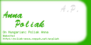 anna poliak business card